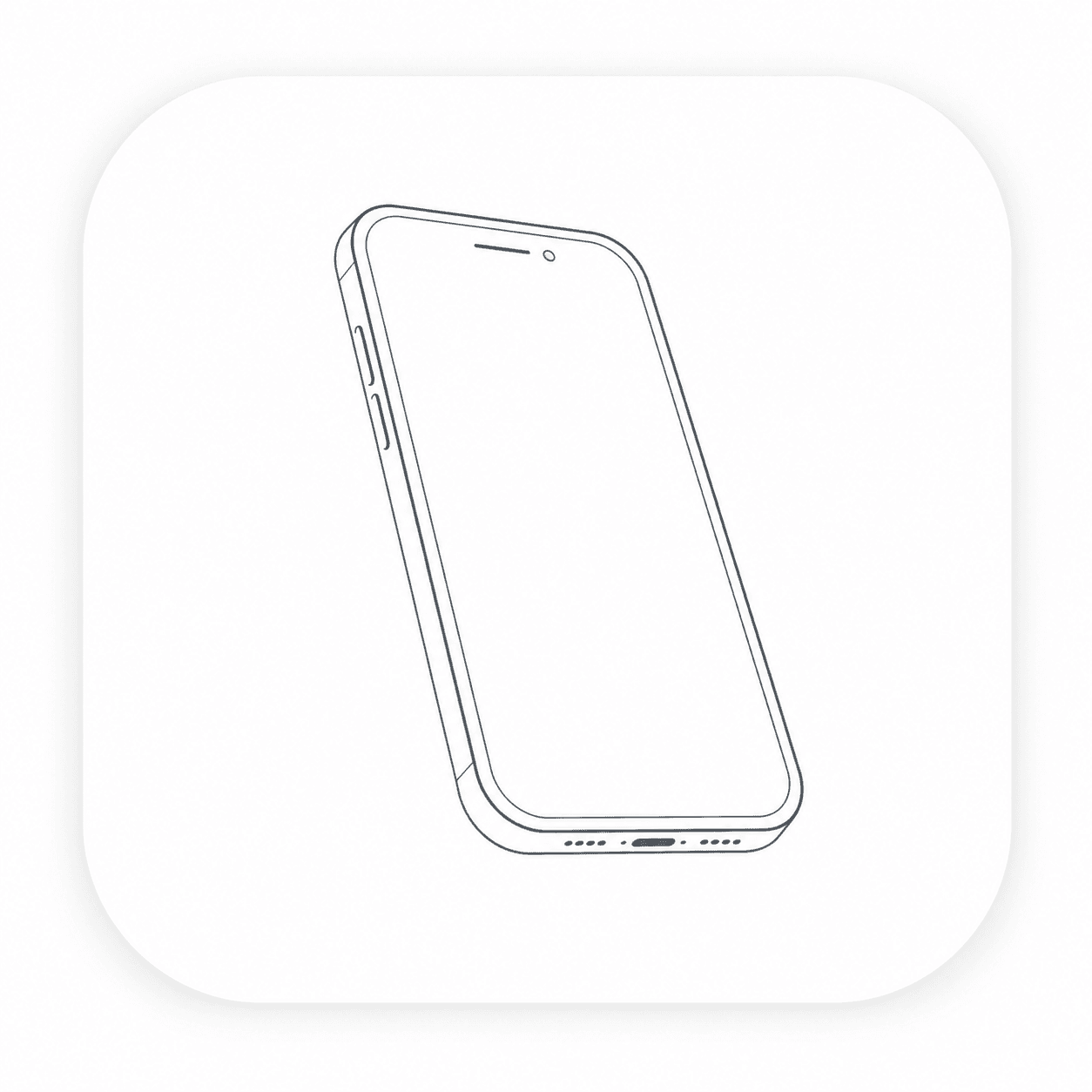 A delicate line drawing of a smartphone for the Web Application card.